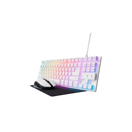 Trust teclado mouse y almohadilla gamer color blanco en español - 25233