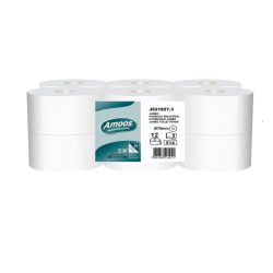 Amoos papel higienico jumbo doble hoja 180m pack 12 rollos J621827