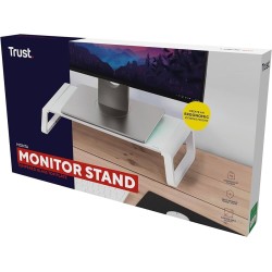 Trust monta soporte para monitor de cristal templado blanco - 25351