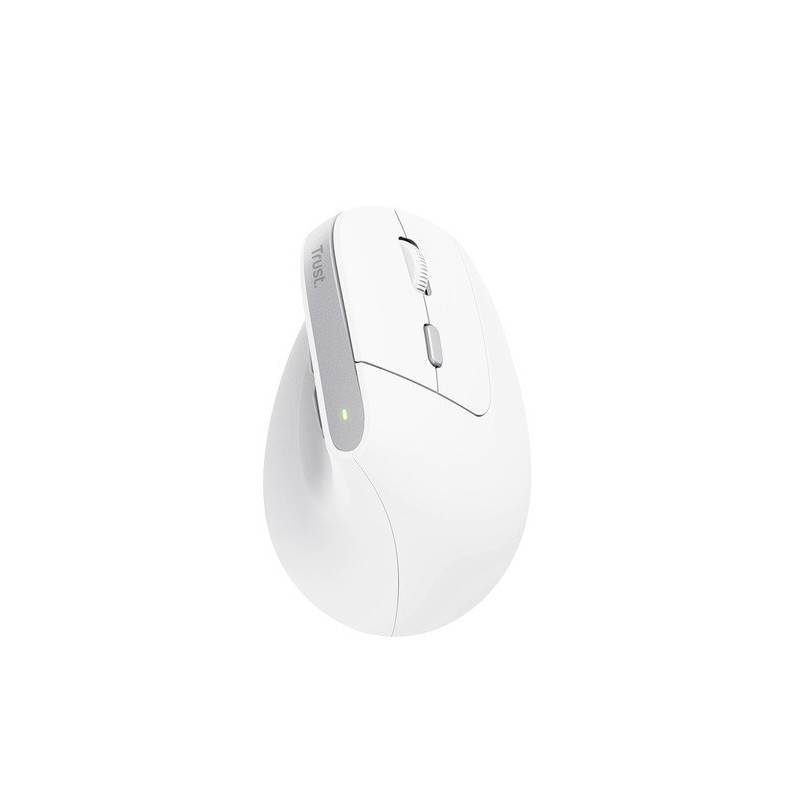 Trust mouse vertical ergonomico inalambrico Bayo color blanco recargable - 25398