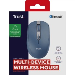 Trust mouse inalambrico recargable color azul silencioso - 24934