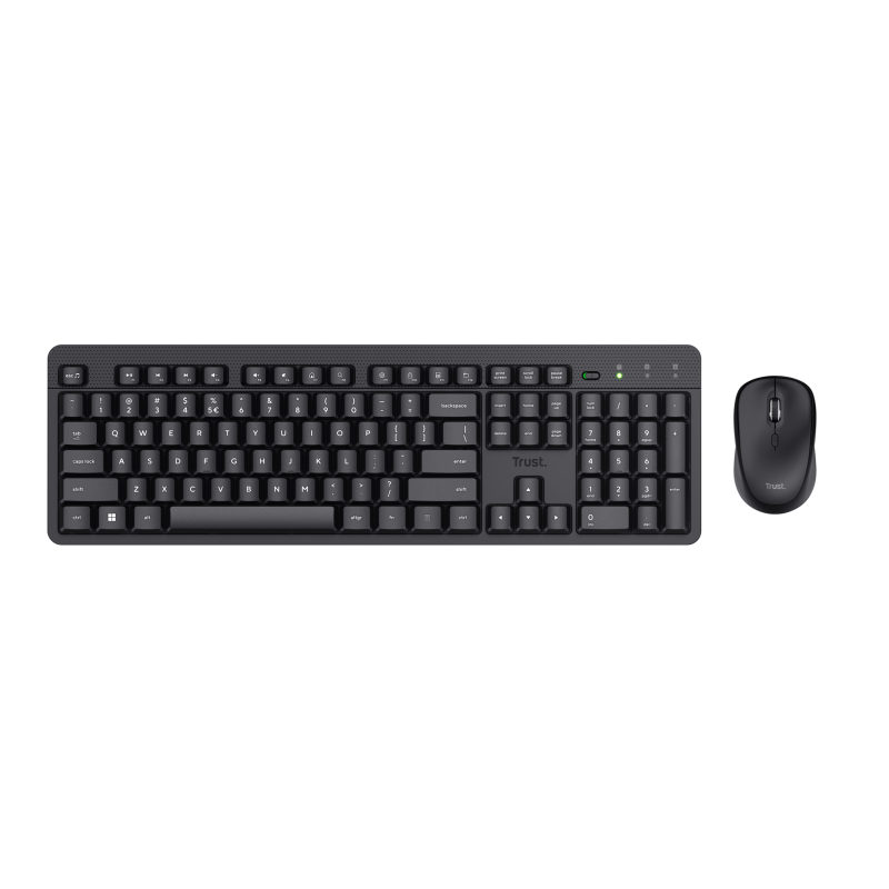 Trust combo teclado y mouse inalambrico silencioso  Ody II en ingles - 25018