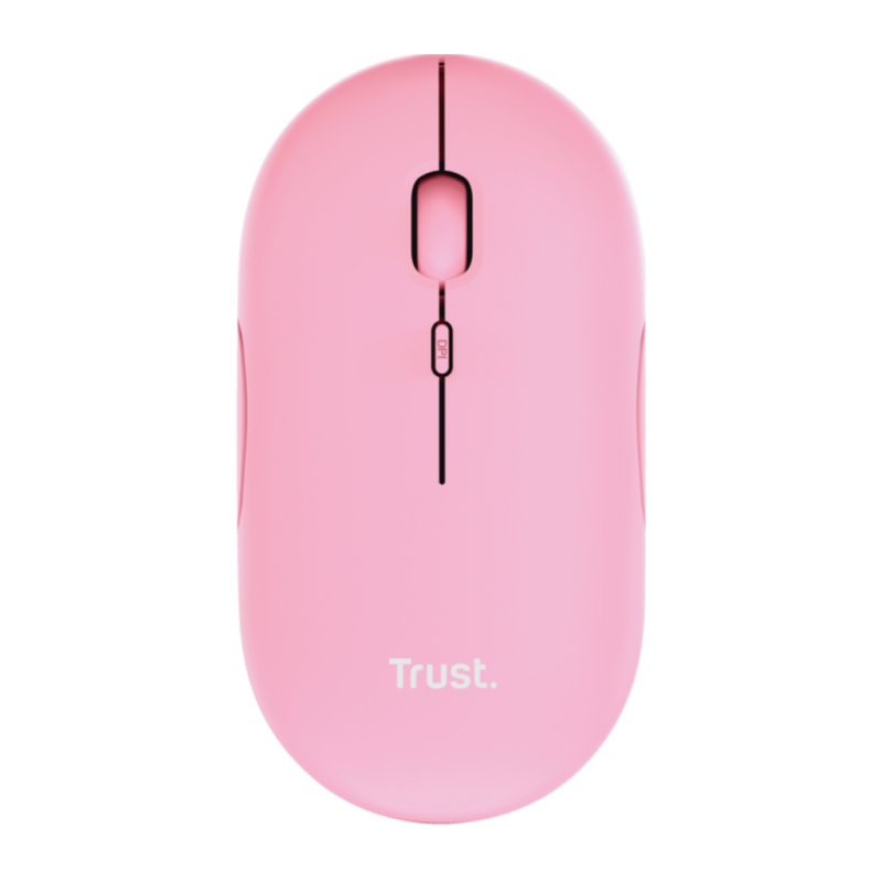 Trust  mouse recargable inalambrico silencioso color rosa con - 24125