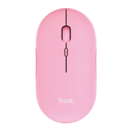 Trust  mouse recargable inalambrico silencioso color rosa con - 24125