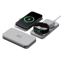 Trust Xtorm XWF31 cargador de viaje inalambrico 3 en 1 plegable de 15 W - gris - XWF31