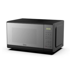 Midea microondas 0.7Pc puerta acabado espejo gabinete negro MMDF07S2MB