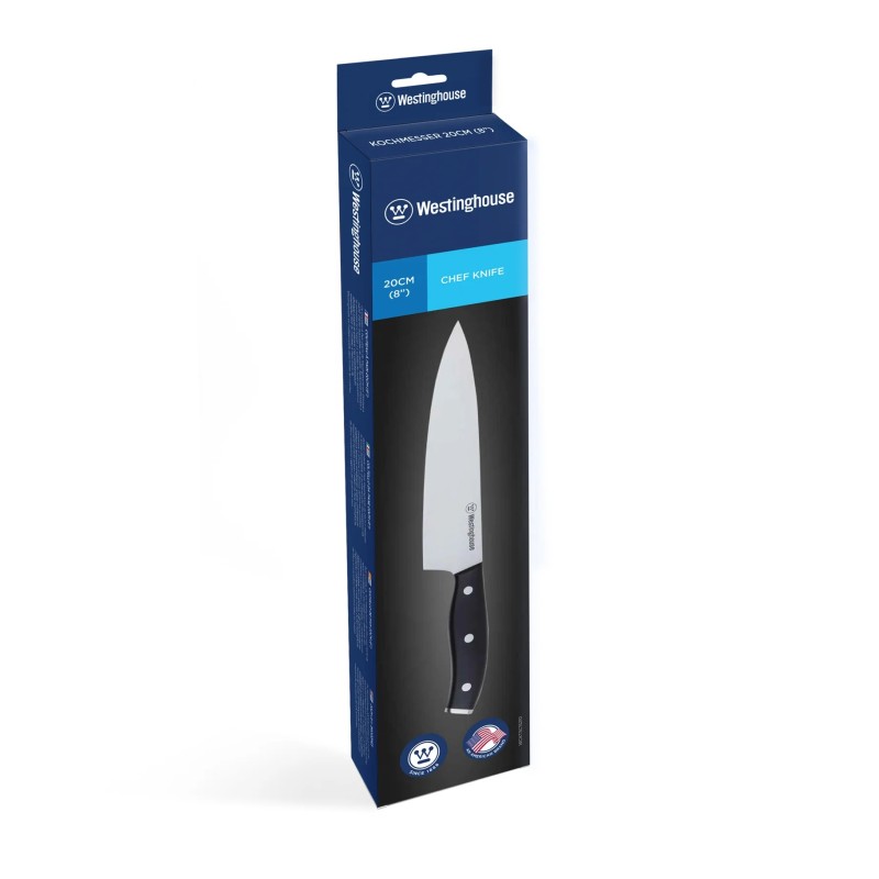 Westinghouse cuchillo de chef  8"/20cm espiga completa mango suave con remaches triples - WCKTSC15210