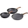 Westinghouse juego sartenes 3 piezas 20 cm- 26 cm y 28 cm de aluminio forjado antiaherentes acabado en mármol - WCCS003203AMBB