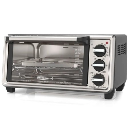 Black+Decker Horno tostador de 4 rebanadas convección natural, TO4130-0SDLA