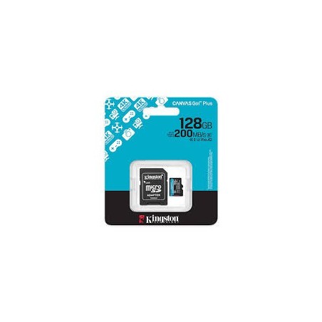 Kingston tarjeta de memoria 128GB SDXC Canvas Go Plus Gen4 200MB/s C10 UHS-I U3 V30 - SDG4/128GB