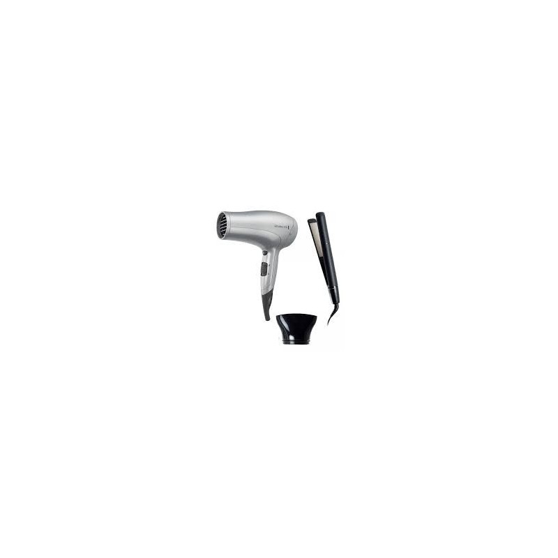 Remington combo secador + plancha de cabello  titaniun - S4A500-D3019-F