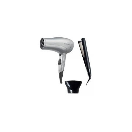 Remington combo secador + plancha de cabello  titaniun - S4A500-D3019-F