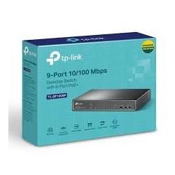 TP-link switch omada de escritorio de 9 puertos a 10 / 100Mbps con 8 puertos PoE+ - TL-SF1009P