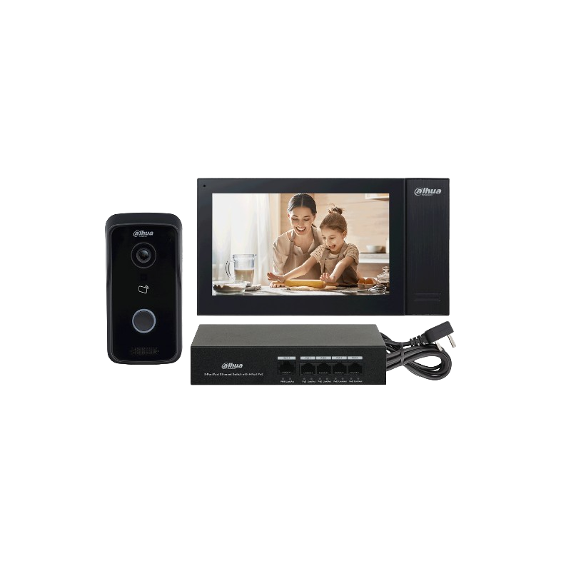 Dahua kit de video intercomunicador IP- DHI-KTP02/DHI-VTO2111D-P-S3/DHI-VTH2421FB-P-  1.0.01.15.12447-0005