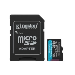 Kingston tarjeta de memoria flash micro SD canvas GO plus Gen 4 200MB/s A2 U3 V30 tarjeta con adaptador - SDCG4/256GB