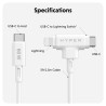 Targus cable de carga hyper 60W 2 en 1 USB-C en blanco - HJ4010WHGL