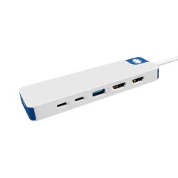 Targus hub hyper flex 9 puertos USB-C + HDMI + MicroSD en blanco - HD4103BUGL