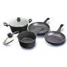 Westinghouse juego de 2 ollas 2 sartenes  de aluminio forjado  acabado marmol de 6 piezas - WCCS000906AMBB
