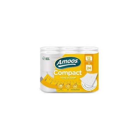 Amoos papel higienico compact doble hoja 266 H 12 rollos paq x 4 - H603212