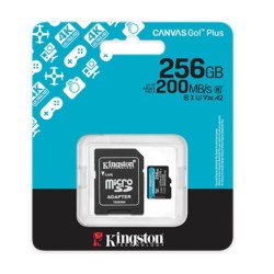 Kingston tarjeta de memoria flash micro SD canvas GO plus Gen 4 200MB/s A2 U3 V30 tarjeta con adaptador - SDCG4/256GB