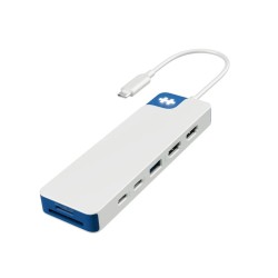Targus hub hyper flex 9 puertos USB-C + HDMI + MicroSD en blanco - HD4103BUGL