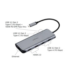 Targus Docking stationUSB-C dual HDMI 4K 140W pass-thru - DOCK427GL