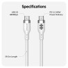 Targus cable de carga hyper USB-C 2.0  silicona 240W 3.3' blanco - HJ4001WHGL