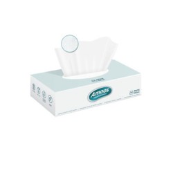 Amoos pañuelos faciales de papel desechable cosmetico 100 X 2 capas caja de 24unds- F622701