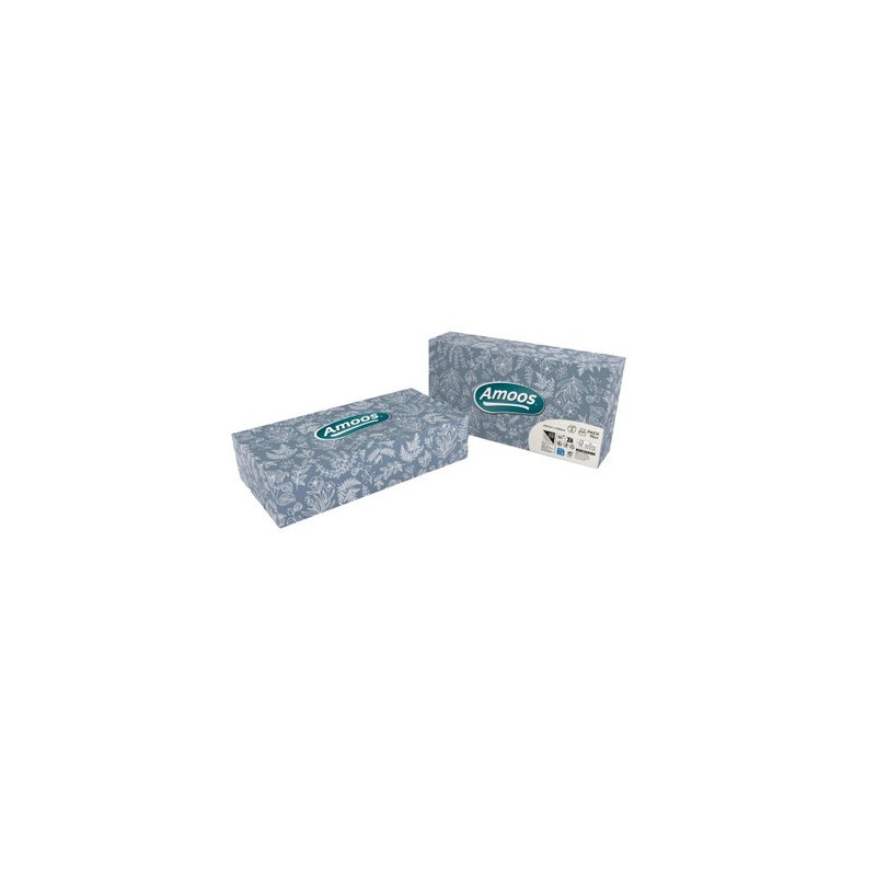 Amoos pañuelos faciales de papel desechable cosmetico 70 X 3 capas caja de 24unds- F622701
