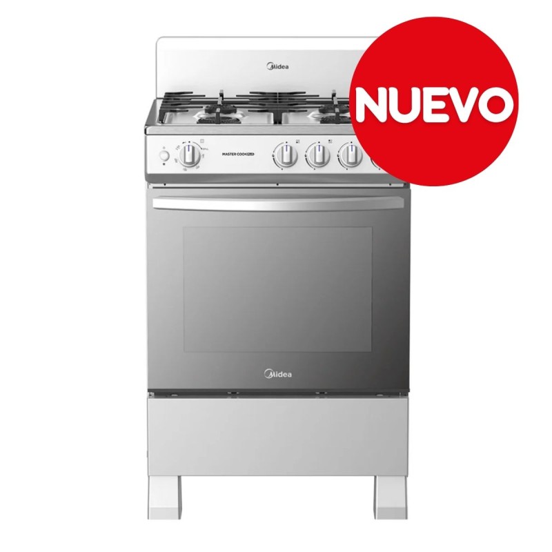 Midea Cocina De gas de 24" 4 quemadores Plateado MGS24FS1BIABG
