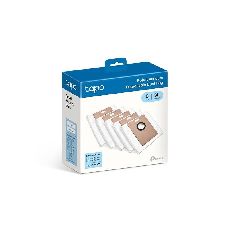 Tp Link bolsa de polvo desechable para base de autovaciado Tapo RV30 Max Plus / RV20 Max Plus (5 unidades) - Tapo RVA202