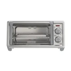 Black + Decker Horno tostador de 4 rebanadas convección natural, TO4120-1SDLA