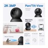 Tp Link camara de vigilancia Wi-Fi 2K de 360 ° con deteccion por IA y llanto de bebe color negro -Tapo C211
