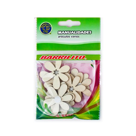 Barrilito calcomania de madera flores 3 ws014 8 piezas