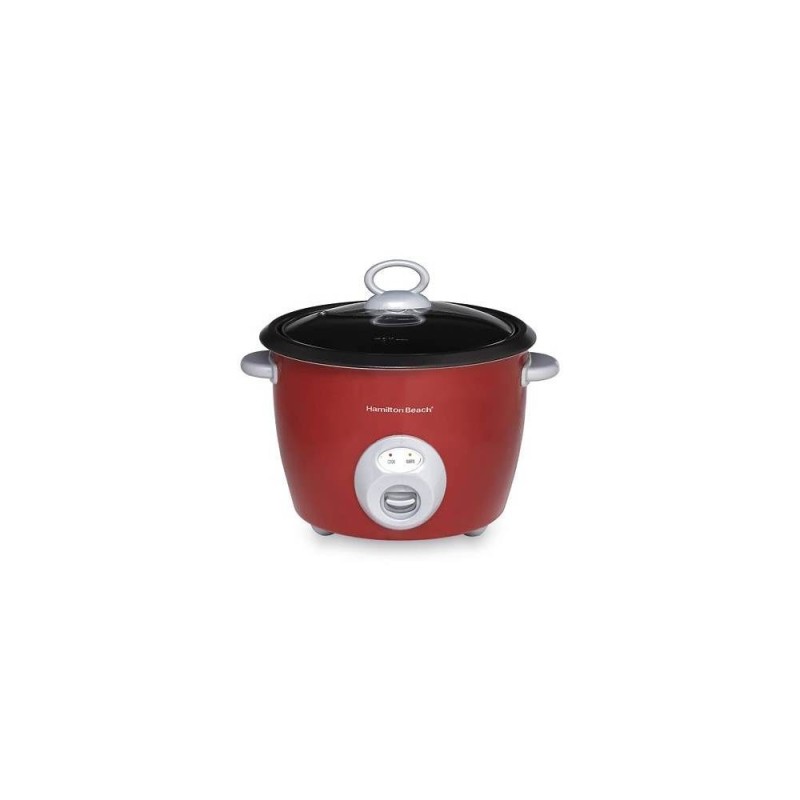 Hamilton Beach olla arrocera 20 tazas roja con tapa de vidrio 37538N