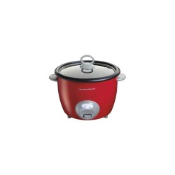 Hamilton Beach olla arrocera 20 tazas roja con tapa de vidrio 37538N