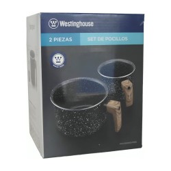 Westinghouse juego sartenes 2 piezas 24 cm y 26 cm de aluminio forjado acabado en mármol antiadherente - WCCS008502EMBB