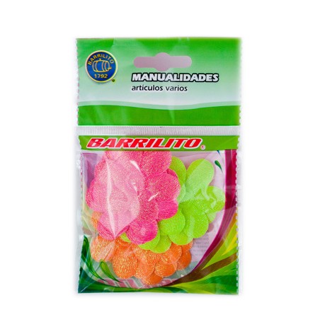 Barrilito flores de satinada 073 45 mm. 12 piezas