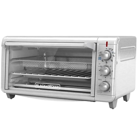 Black + Decker Horno con Freidora de Aire 8 rebanadas inox TO3265xSS-LA